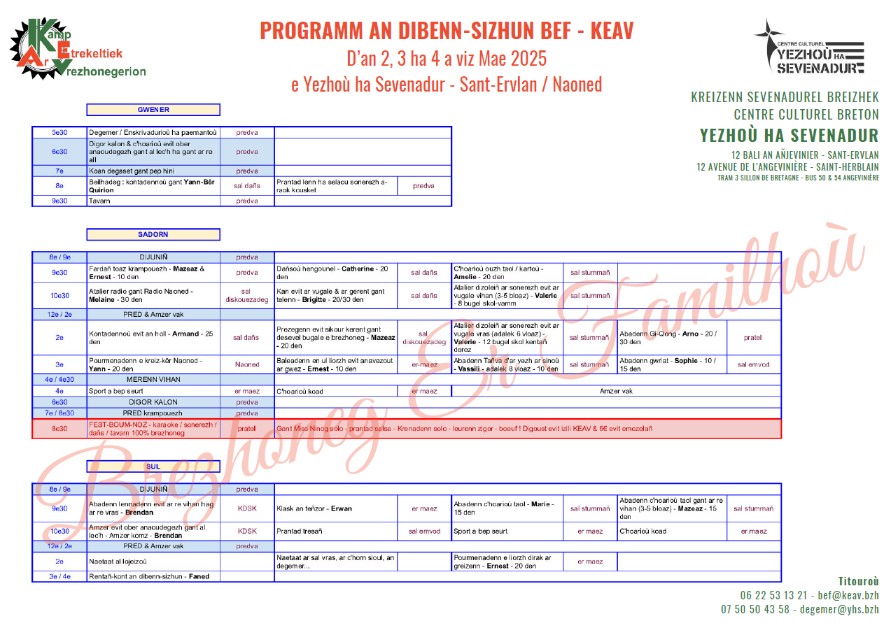 Programm dibenn sizhun BEF KEAV